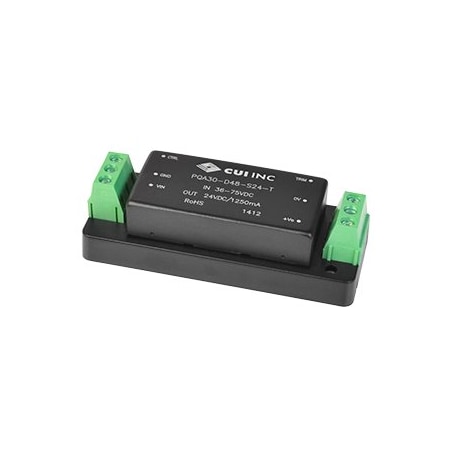 Cui Inc DC to DC Converter, 24V DC to 24V DC, 30VA, 0 Hz PQA30-D24-S24-T